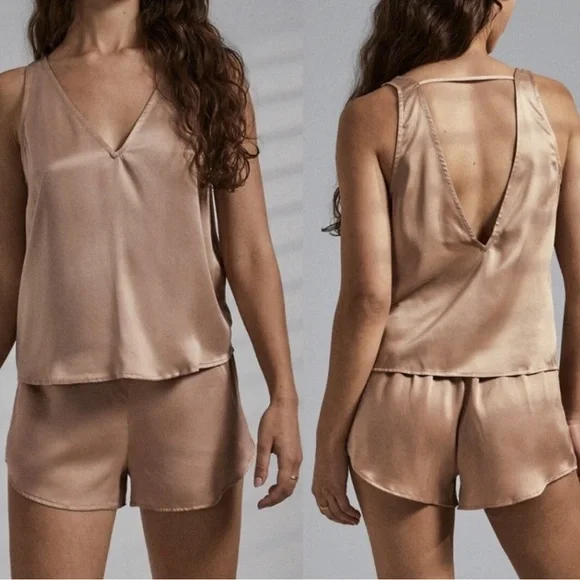 Lunya Washable Silk Pajama Tank Set Size M - Picture 1 of 4